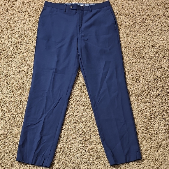 Lauren Ralph Lauren Total Comfort Dress Pants Blue 34W 32L Wool - Picture 1 of 6